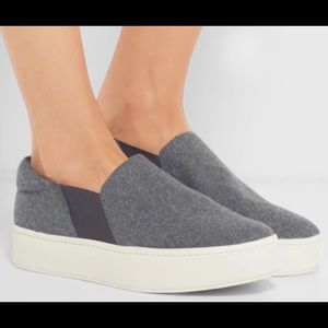 Grey Vince warren wool flannel slip on sneaker